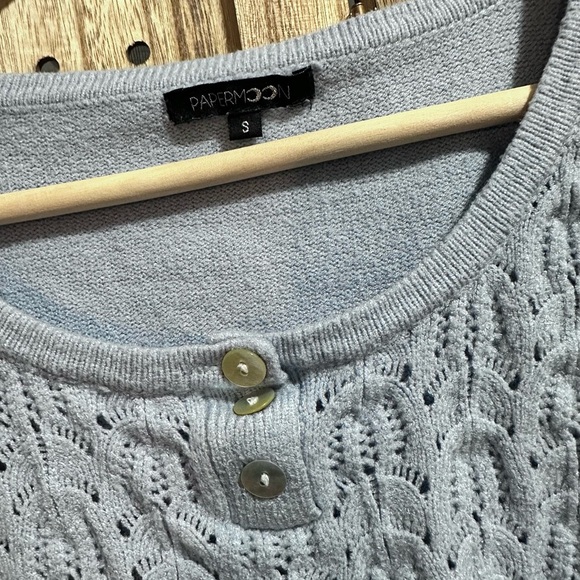 Papermoon Light Blue Knit Crop Top - Picture 4 of 5